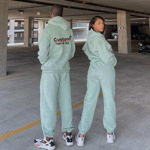 Benutzer definierte Unisex Damen 2 Stück Outfit Lounge Hoodie Sweat suit Sets Übergroße Sweatshirt Baggy Fall Fashion Jogging hose mit Taschen - Product Image 3