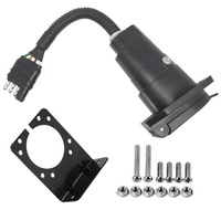 Adaptateur de prise de remorque à 7 broches avec fil de plaque métallique, faisceau de câblage pour prise de remorque RV à 7 broches pour type américain vers prise plate à 4 broches