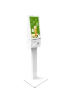 Signalisation à écran tactile de 21.5 pouces avec imprimante QR Scanner commande de nourriture tablette kiosque publicitaire