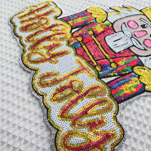 2025 Thiết Kế Mới Tùy Chỉnh Lớn Giáng Sinh Nutcracker Long Lanh Sequins Thêu Sắt Trên Các Bản Vá Lỗi Cho Quần Áo Quần Áo - Product Image 4