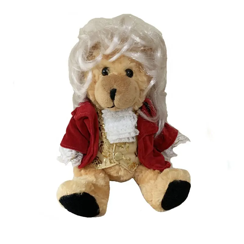 Özel yeni tasarım peluş oyuncak ayı 20CM dolması oyuncak ayı peluş kahverengi ayıcık Mozart ile postiş