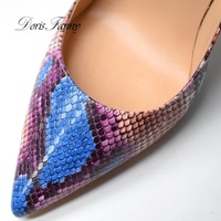 Vente directe d'usine en gros imprimé serpent dames chaussures nigérianes cheville sans lacet conception talons fins pour l'automne cuir respirant