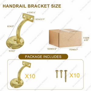 <strong>3</strong>\" Satin Nickel Finish Zinc Alloy Stair Railing Fittings Stainless Steel Aluminium <strong>Handrail</strong> Bracket Wall Bracket for Balustrade - Product Image 6