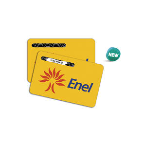 Carta Gratta e Vinci Enel Gialla con Adesivo Promozionale, Logo e Testo - Product Image 1
