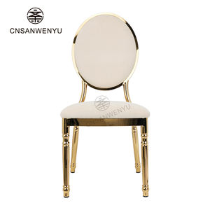Premium Gold-Plated Banquete Cadeiras-Custom Round Back Restaurant Assentos para casamentos e eventos, Heavy Duty Metal Frame - Product Image 3