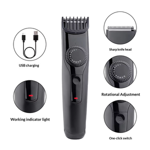 เครื่องตัดขนหนวดเคราไฟฟ้าไร้สายพร้อมล้อปรับระดับ ชาร์จผ่าน USB ใช้ในบ้านและพกพาเดินทางได้ - Product Image 3