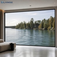 Ventana Triangular Fija de Aluminio LANGE, Ventana de Triple Vidrio, Protección Contra Huracanes, Aislamiento Térmico, Ahorro de Energía, para Casa o Villa