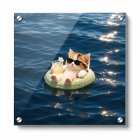 Tableau mural en acrylique 4,5 mm 30x30 cm, impression UV HD, peinture flottante sans cadre avec clous d'angle pour la décoration de la maison, du salon ou du bureau