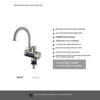 Prix d'usine Robinet mitigeur instantané 3S en acier inoxydable 304 pour lavabo de salle de bain et cuisine, à montage sur plan, finition brossée