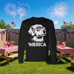 T-shirt à manches longues Golden Retriever 4th Of July Merica - Product Image 3
