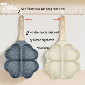 Modern Maifan Taşlı Kalp Şeklinde Dört Delikli Yumurta Tavası Yapışmaz Kahvaltılık Mini Mantı <span class=keywords><strong>Burger</strong></span> Soteleme Metal Tava 20cm - Product Image 6