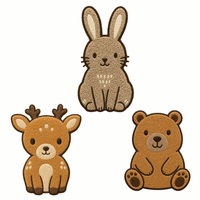 Applique personnalisée en chenille motif animal de dessin animé, patch brodé en tissu éponge moelleux, à thermocoller et à coudre, pour vêtements, sacs à dos, chapeaux, ornements DIY