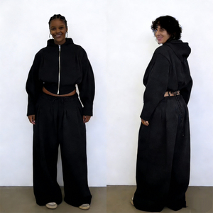 Ensemble survêtement vintage surdimensionné pour femmes, 2 pièces, pantalon <span class=keywords><strong>cargo</strong></span> imprimé respirant et sweat-shirt pour l'hiver - Product Image 3