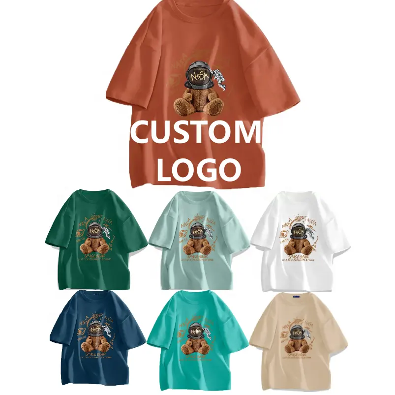 Hoge Kwaliteit Ronde Hals Dik Zwaar Gewicht 100% Procent Katoen Custom Logo Unisex Voor Man Vrouw Oversized Dropshoulder T Shirt