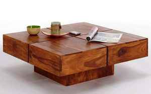 Mesa de centro de calidad superpremium con forma cuadrada de madera maciza hecha a granel, mesa de centro a la venta - Product Image 4