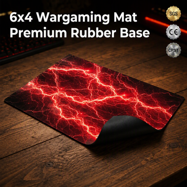 Factory Supply 6 / 4FT X 4FT Wargame Battle Mat, Custom Sublimation Printed Desert & Forest Terrain, Neoprene Game Floor Mat
