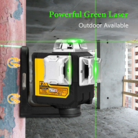 Livella Laser 3D OEM ODM a 12 Linee, Raggio Verde a 360 Gradi, Rotazione Verticale e Orizzontale, Livella Laser per Fai-da-Te