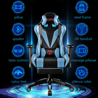 Fauteuil Gamer PC de Bureau Moderne Abordable et de Haute Qualité en Cuir PU avec Repose-Pieds et Fonction Massage