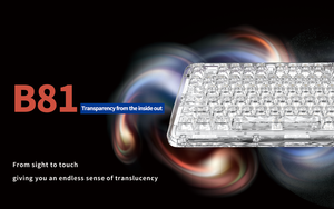 Ajazz B81 trong suốt tri-chế độ không dây có dây RGB Backlit hot-swappable văn phòng cơ chơi game bàn phím - Product Image 2