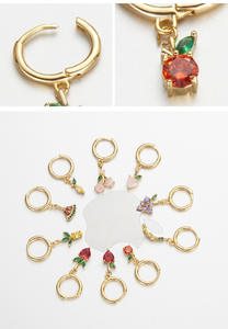 2025 New High Quality 18K Gold Plated Fruit Hoop <b>Earrings</b> With Luxury Colorful Zircon Cherry Grape Drop <b>Earrings</b> for Women Girls - Product Image 2