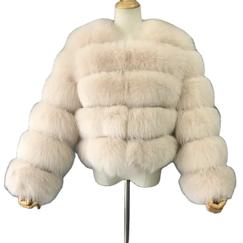 Özel toptan kış bayan kürk tilki ceket ceket lüks moda doğal koyun kesme lüks gerçek tilki kürk ceket kadınlar için