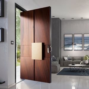 Porte pivotante extérieure en chêne massif de style villa moderne de luxe avec fonction antivol pour les portes d'entrée, utilisation pour hôtels et villas - Product Image 2