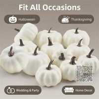 Lot de 12 citrouilles artificielles en mousse blanche pour peinture DIY, en polystyrène, pour centre de table de Thanksgiving, automne, Halloween