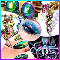 BANGSAI Paillettes de Mica Caméléon 6 Couleurs, Effet de Changement de Couleur, Paillettes Iridescentes pour Artisanat en Résine, Nail Art, Peinture, Époxy, Gobelets DIY