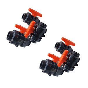 Vanne à boisseau sphérique en <span class=keywords><strong>PVC</strong></span> à usage intensif personnalisée avec extrémités union, résistante aux produits chimiques, pour systèmes acides/solvants/<span class=keywords><strong>eaux</strong></span> usées. - Product Image 5