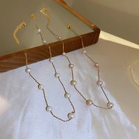 Collier ras du cou en acier inoxydable avec perle d'eau douce naturelle, design coréen tendance, bijoux pour femmes