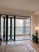 Porte pliante extérieure en alliage d'aluminium avec isolation thermique pour balcon moderne, patio, terrasse, maison, villa
