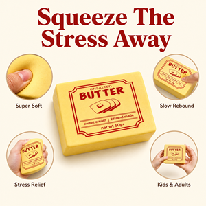 Giocattolo Squishy a Forma di Burro, Antistress a Lenta Risposta, Giocattolo Morbido in PU, Forma Realistica, Giocattolo da Spremere per Bambini e <span class=keywords><strong>Adulti</strong></span>, OEM - Product Image 1