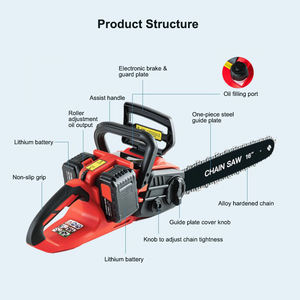 Tronçonneuse électrique sans fil puissante de 16 pouces, tronçonneuse à chaîne sans fil, machine à couper le bois, batterie de grande capacité, tronçonneuses à chaîne - Product Image 2