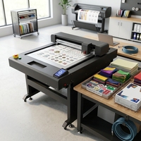 Plotter de Corte Oscilante de Cama Plana, Cortadora Digital de Mesa para Película Autoadhesiva de PET, PVC, Cartón, Caja, Lámina Corrugada