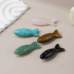 थोक हाथ से नक्काशीदार मछली के लिए बने जेम्स्टोन के लिए पेलेंट बेड बीड बेड बीड - Product Image 5