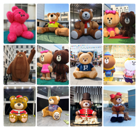 Aero Stage Géant Blow up Ours de Bande Dessinée Romantique Rouge en Peluche Personnalisée Gonflable Dessin Animé Ours en Peluche Mascotte