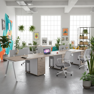 Open Modular Office Furniture <b>Desk</b> Computer Table <b>Small</b> File Cabinet Combination Workstation - Product Image 6