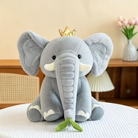 Peluche Éléphant à Grandes Oreilles Bicolore, Faible MOQ, Idéale pour Cadeaux d'Anniversaire, Décoration de Chambre et Présentoirs de Vente au Détail