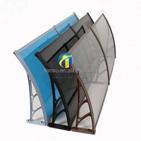 Auvent de fenêtre et auvent extérieur en polycarbonate écologique Smog Solution avec commande manuelle pour abri contre la pluie