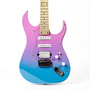 Kit de guitarra eléctrica de 6 cuerdas con logo personalizado, cuerpo de tilo, mástil de arce, acabado flameado, pastillas S S H para tocar - Product Image 4