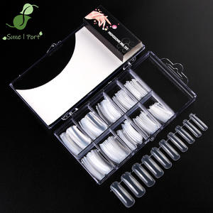 SunelPort Nail Art 100 ADET Ultra-ince Şeffaf PMMA Kristal Zırh Kare Kutulu Parmak Hızlı Kağıtsız Destek Uzatma Kalıbı - Product Image 1