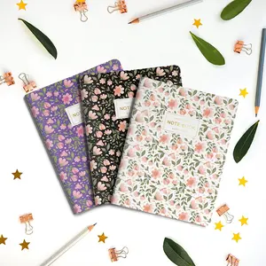 Customize Quality Pretty Flower Paper A5 Lined Thread Sewing Writing School Notebook Students