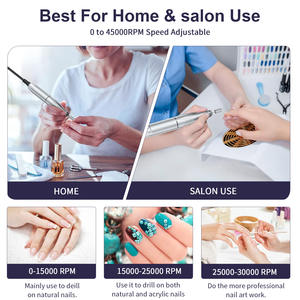 Novo V3 45000 Rpm Baixo Ruído Cordless Gel Polonês Nail Drill Multi-função <span class=keywords><strong>2</strong></span> em 1 Prego Lâmpada Recarregável Nail Drill Machine - Product Image 3