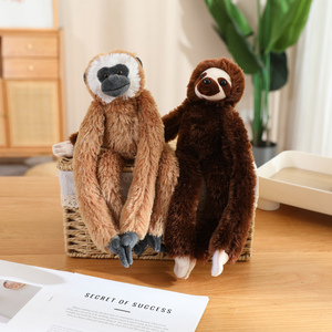 دمية محشوة مضحكة على شكل كسلان أو قرد أو غيبون أو أورانجوتان بذراع طويلة 50 سم، لعبة قطيفة بشعر طويل - Product Image 5