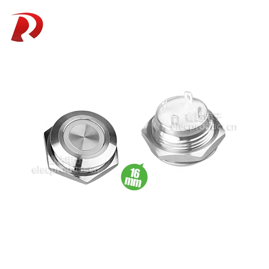 16/19/22mm <strong>3</strong> Triple <strong>Color</strong> RGB <strong>LED</strong> Light Micro <strong>Switch</strong> Short Stroke Momentary Self-reset Waterproof Metal <strong>Push</strong> <strong>Button</strong> <strong>Switch</strong>