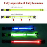 Collier pour chien en nylon imprimé, lumineux, étanche, clignotant, rechargeable par USB, LED, pour chiens de petite, moyenne et grande taille