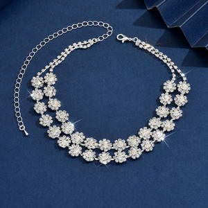 European American Full Rhine stone Mehr schicht ige geometrische Damen halsband Halskette Trendy Buddhist High-End-Legierung kette - Product Image 4