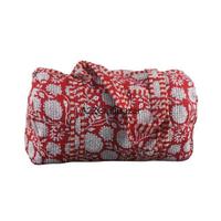 Sac de voyage matelassé en coton vintage indien fait main, couleur unie, avec fermeture éclair, multi-usages, pour le quotidien, le shopping, la gym, la plage