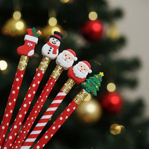 ดินสอสีสันสดใสสำหรับคริสต์มาส แบบมาตรฐาน HB พร้อมยางลบไม้และพลาสติก ของขวัญสำหรับโรงเรียนและสำนักงาน ยินดีต้อนรับ - Product Image 2