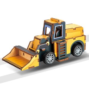 Nuevo <span class=keywords><strong>Juguete</strong></span> <span class=keywords><strong>de</strong></span> Construcción <span class=keywords><strong>de</strong></span> Madera 3D DIY, Vehículos <span class=keywords><strong>de</strong></span> Construcción, Montacargas, Excavadora, Mezcladora, Camión <span class=keywords><strong>de</strong></span> Arrastre para Niños - Product Image 4